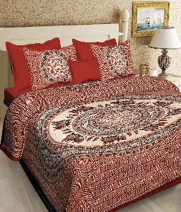 Bagru Print Double Bed Sheets