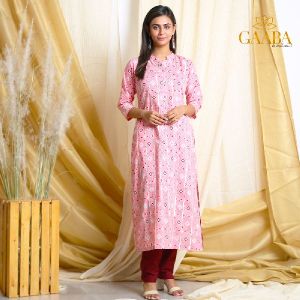 MIRROR GOTA PINK KURTI