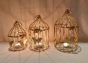 Bird Cage Tea Light Holder with Butterfly