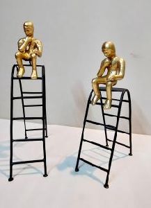 The Thinker Statue on Ladder Set
