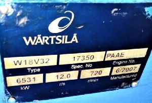 WARTSILA 18V32 ENGINE