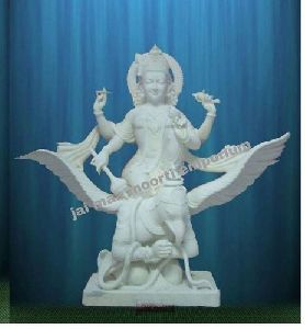 Marble Chakradhari Lord Vishnu Garud Statue