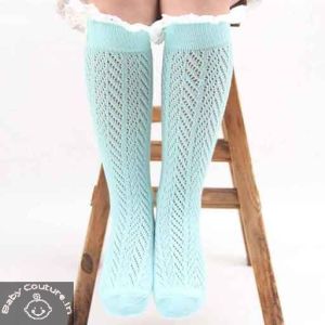 Mint Button Socks