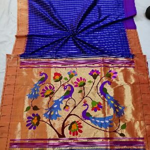 Muniya Border handmade Silk Paithani Saree