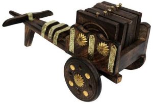 Wooden Bullock Cart Coaster