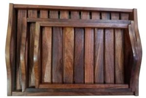 Wooden Serving Tray Set