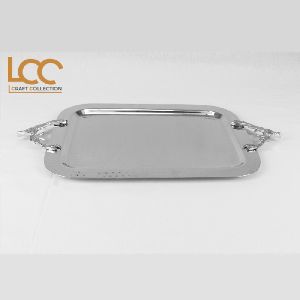 Stainless Steel Small Tray with Deer Handles