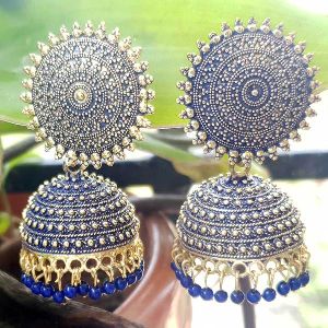 BLUE OXIDISED JHUMKA