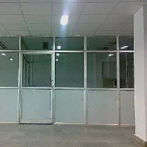 aluminium and glass partition