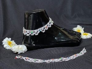 Jhalar Silver Anklets