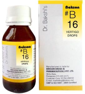 Baksons B-16 - vertigo drop - homeopathy drop