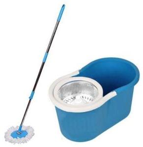 Heavy Duty Microfiber Spin Mop with Plastic Bucket