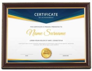 Golden Border Brown Certificate Frame