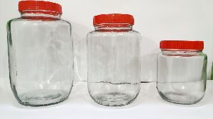 Screw Neck Round Glass Jar