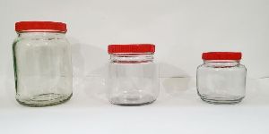 Screw Neck Round Glass Jar