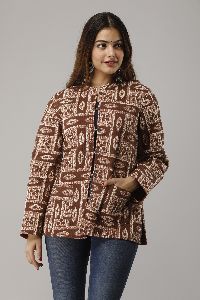 BROWN COTTON QUILTED JACKET