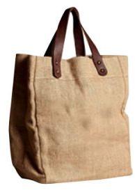 JUTE FELT BAG WITH REXINE HANDLE