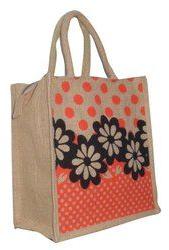 TWO COLOUR PRINTED JUTE LUNCH BAG