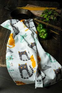 Cat Print Kitchen Towel