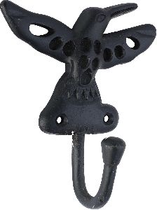 Bird shaped cast iron coat hook