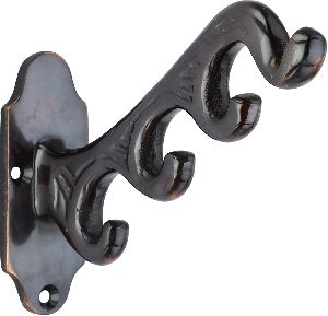 Black finish cast iron coat hook
