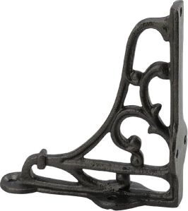 Black powder coated cast iron self bracket