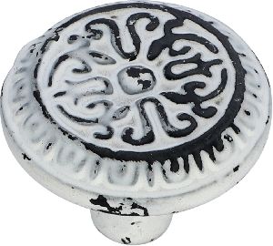 White cast iron cabinet knobs