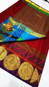 Handloom Plain Art Silk Saree