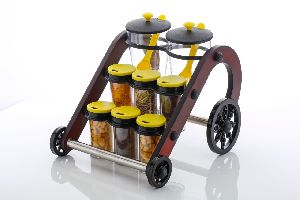 multipurpose plastic wheel spice rack