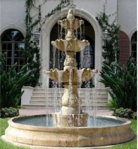 outdoor stone fountain