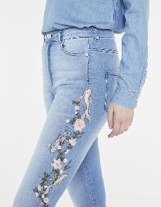 Ladies Embroidered Jeans