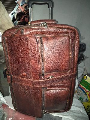 SPLLB -5015 Leather Luggage Trolley Bag