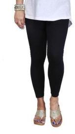 Black Cotton Lycra Kali Ankle Length Leggings