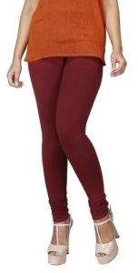 Brown Cotton Lycra Churidar Leggings