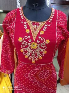 Gota Patti Straight Kurti