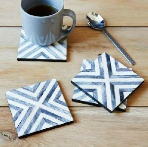 Bone Inlay Tea Coaster