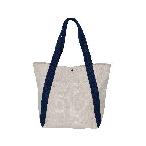Natural Canvas Shopping Bag With Web Handle