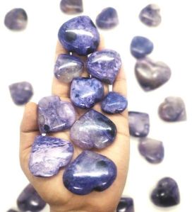 Natural charoite heart cabochon