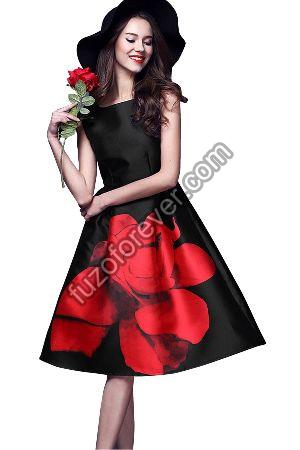 Black Rosy Designer Dress