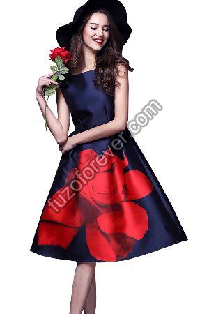 Blue Rosy Designer Dress