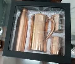 Copper Bottle Jug Glass Set