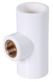 UPVC Brass White Tee