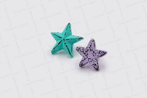 Cast Iron Star Design Painted Cabinet Knobs