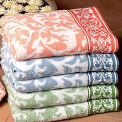 Printed cotton bath towels