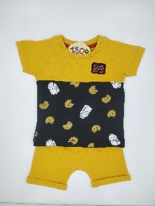 Zeoo Boys Yellow & Black Fancy Baba Suit