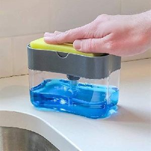 2 in 1 Dishwashing Liquid Soap Pump Dispenser & Sponge Holder