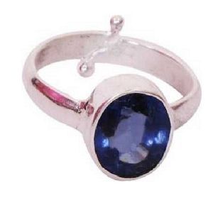 natural ceylon blue sapphire stone silver ring