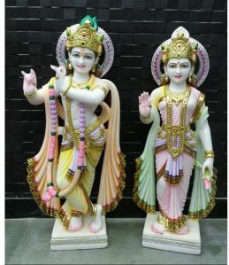 Marble Colored Radha Krishna Statue