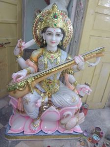 Marble Saraswati Mata Statue