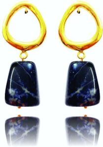 Gemstone Brass Earrings